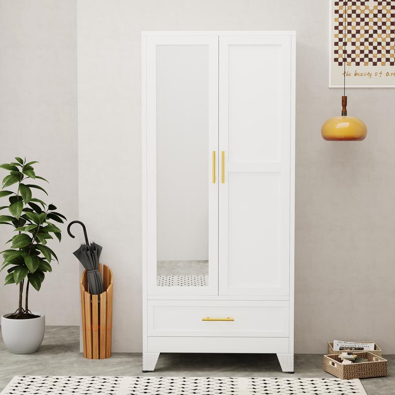 Modern Wardrobe with Mirror & Drawer