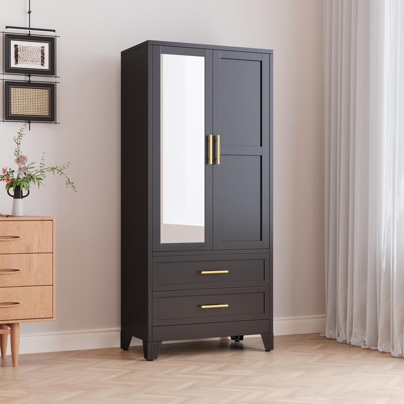 Modern Wardrobe with Mirror & Drawer