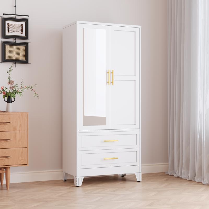 Modern Wardrobe with Mirror & Drawer